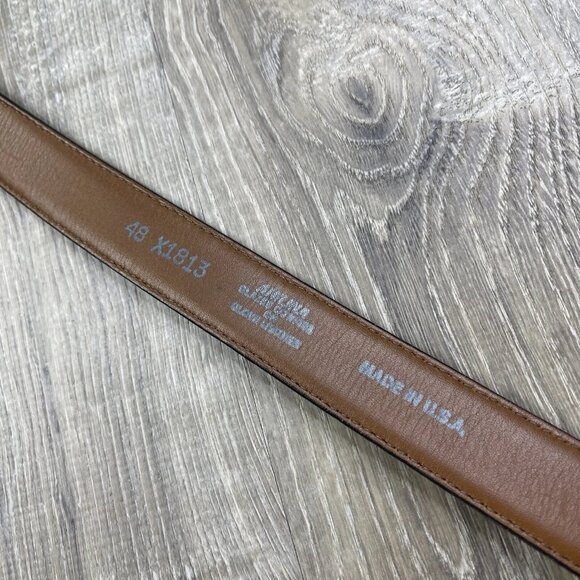 Brighton Black Anilina Aniline Glaze Cowhide on Glove Leather Belt Size 48 - Picture 11 of 15